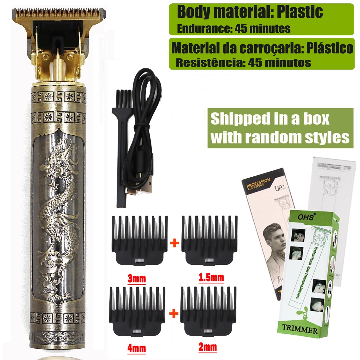 Máquina de Cortar Cabelo e Barba Profissional T9 Trimmer