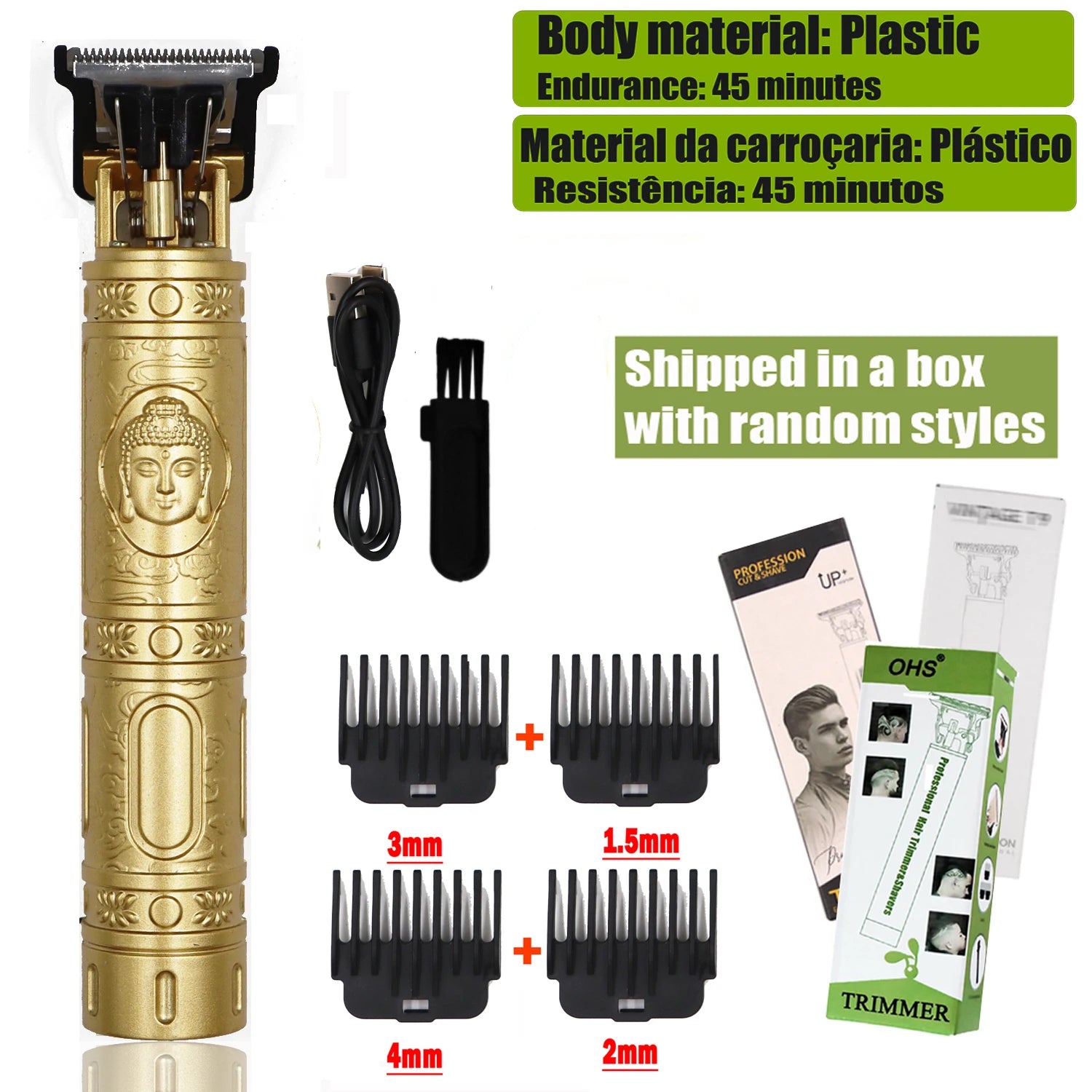 Máquina de Cortar Cabelo e Barba Profissional T9 Trimmer