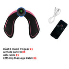 Estimulador Muscular EMS USB Recarregável – Hip Trainer e Abdominal ABS, Massageador Fitness para Emagrecimento e Modelagem Corporal