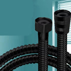 Extensor de Mangueira para Chuveiro 1,5m – Tubo de Aço Inox Preto para Banheiro, Acessório de Torneira e Gaveta