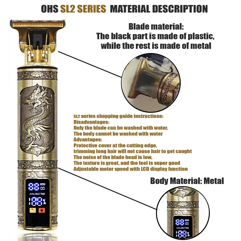 Máquina de Cortar Cabelo e Barba Profissional T9 Trimmer