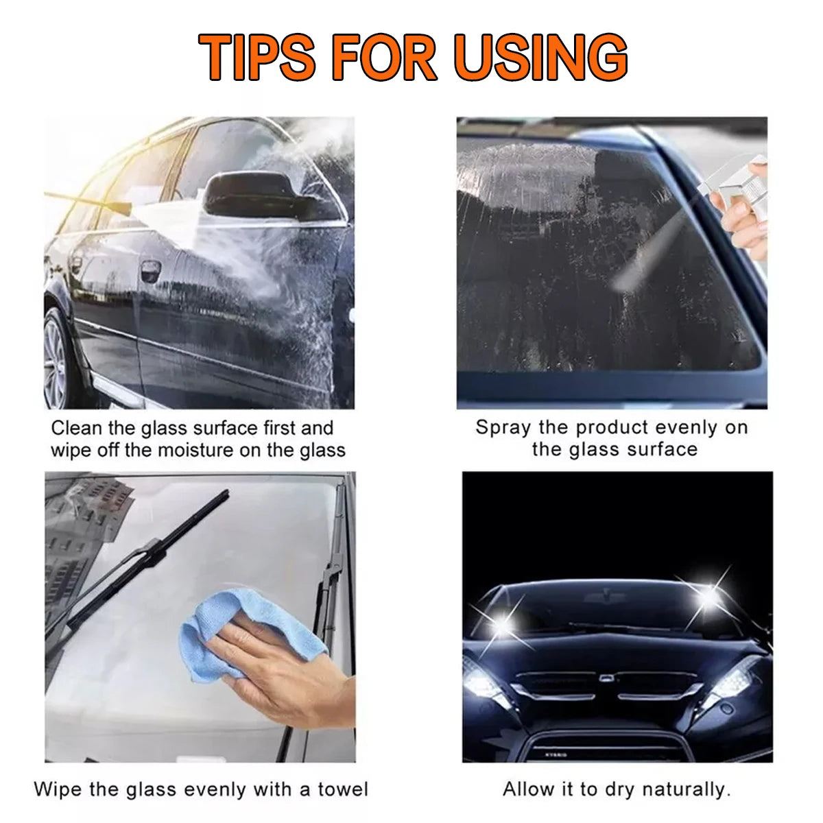 Car Glass Oil Film Remover – Brush e Esponja para Limpeza de Para-brisas