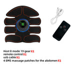 Estimulador Muscular EMS USB Recarregável – Hip Trainer e Abdominal ABS, Massageador Fitness para Emagrecimento e Modelagem Corporal