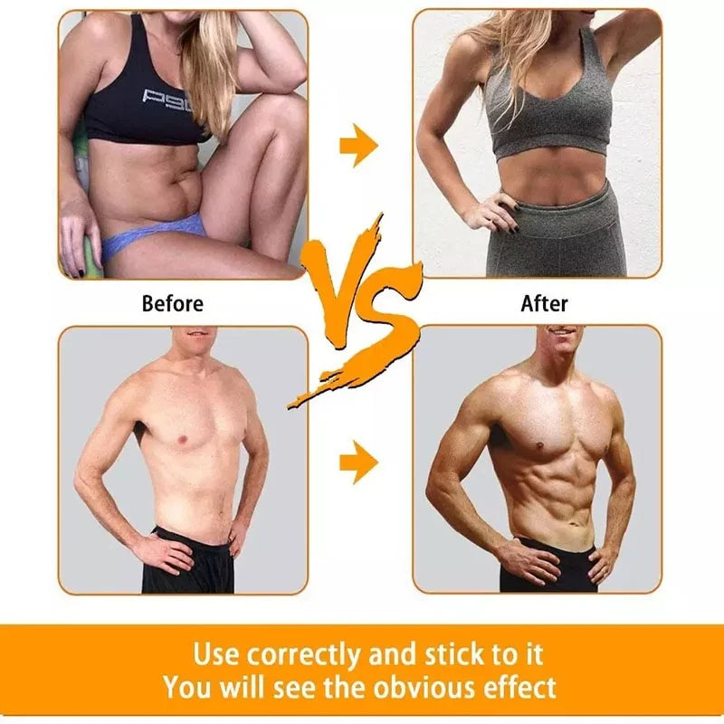 Estimulador Muscular EMS USB Recarregável – Hip Trainer e Abdominal ABS, Massageador Fitness para Emagrecimento e Modelagem Corporal