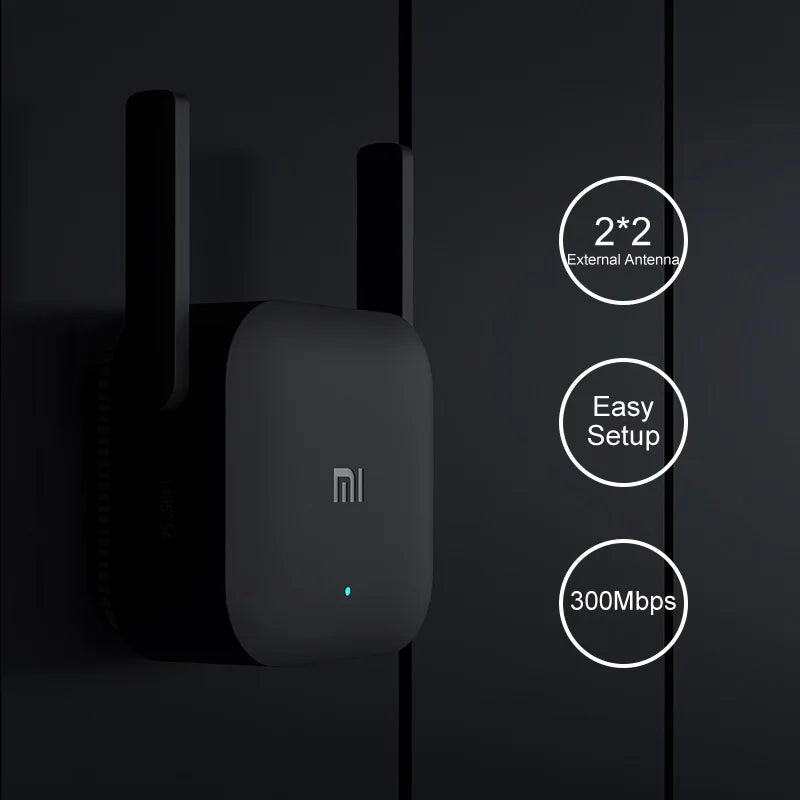Xiaomi Repetidor Wi-Fi Pro Mi – Amplificador de Sinal, Extensor de Rede 300Mbps 2.4GHz, 2 Antenas, Roteador para Casa e Escritório